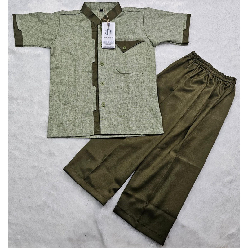 Koko Lengan Pendek Madinah BY: IBNU MUSLIM COLLECTION, Setelan Anak Laki-Laki 4-12 Tahun