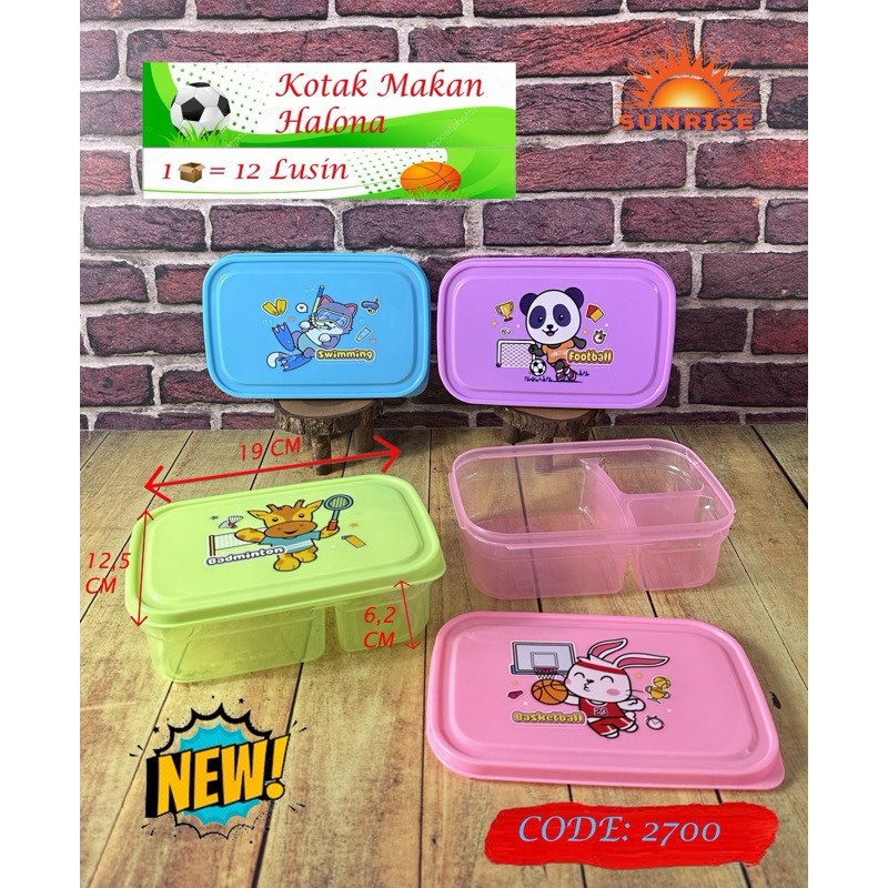 Tepak makan sekat / Lunch box mini / Tepak makan anak / Tepak makan 3 sekat