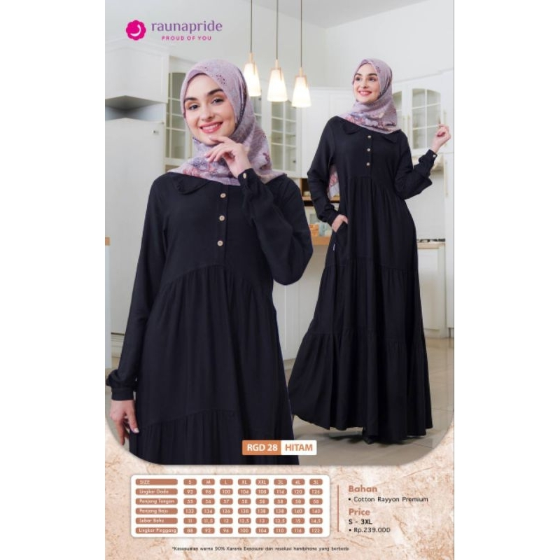 GAMIS PROMO RAUNA PRIDE/PROMO BAJU GAMIS BUSUI RAUNA/RAUNA GAMIS RAYON POLOS RGD 28