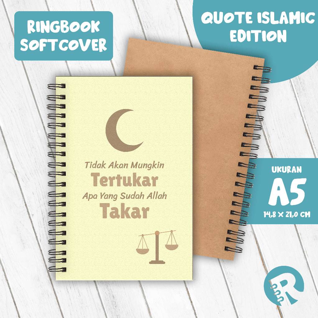 

Ringbook Softcover A5 Buku Catatan Garis/Polos Tema Quote Islamic