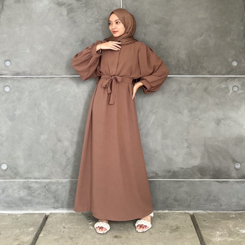 Gamis Renda Pesta Elegan Crinkle Hitam Arab Import Jumbo Murah Mewah Terbaru kekinian Sandira Dress 