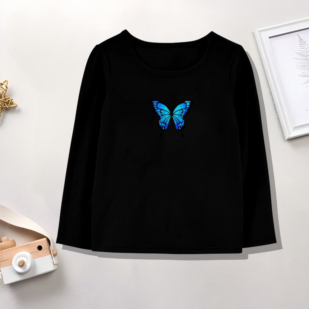 Kaos Distro Anak Perempuan Cewek 1-12 Tahun Kaos Lengan Panjang Anak Perempuan Kaos Lucu Anak Peremp