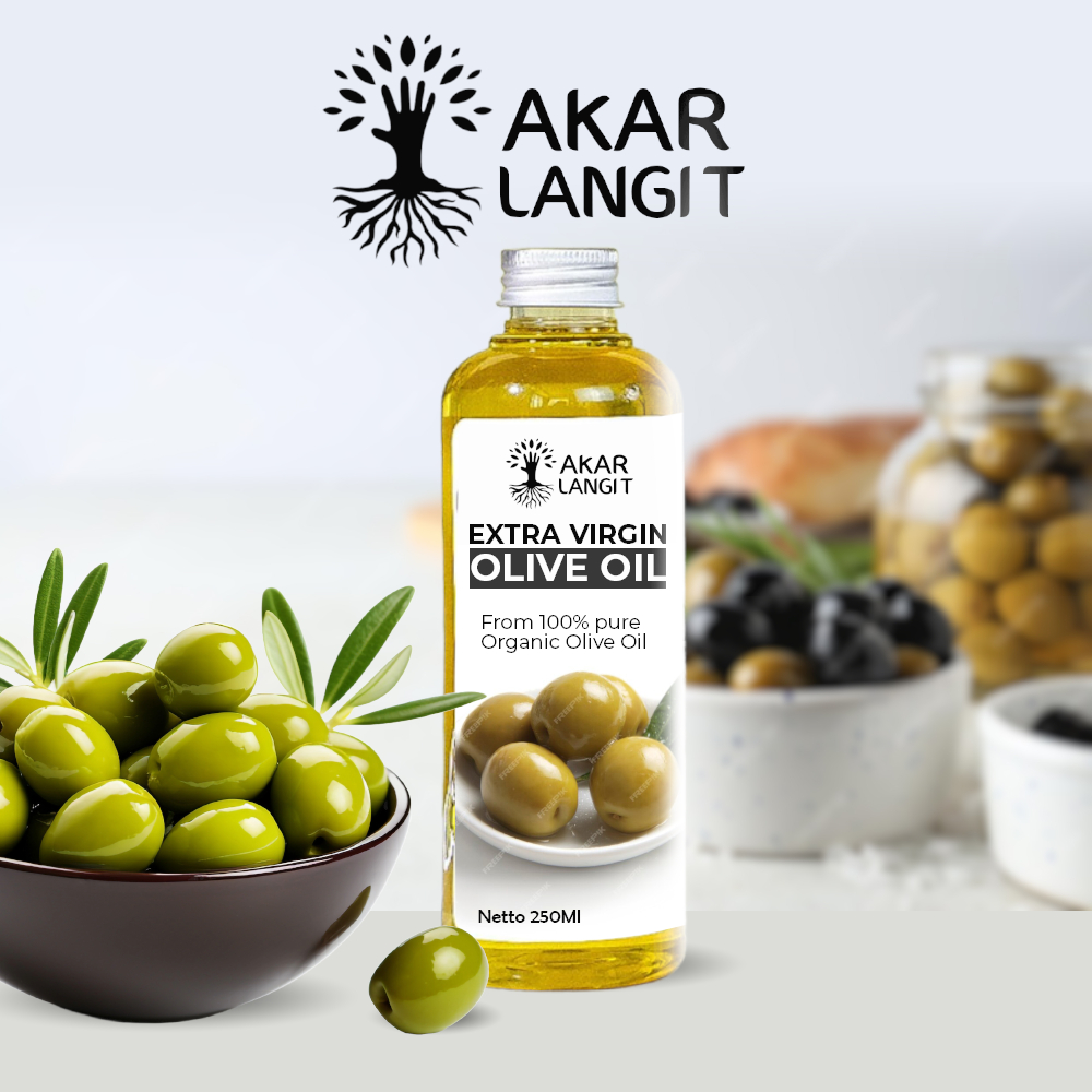 

Minyak Zaitun Extra Virgin Olive OiL 250ML AKARLANGIT / EVOO 100% Murni Asli Untuk Diminum Kesehatan