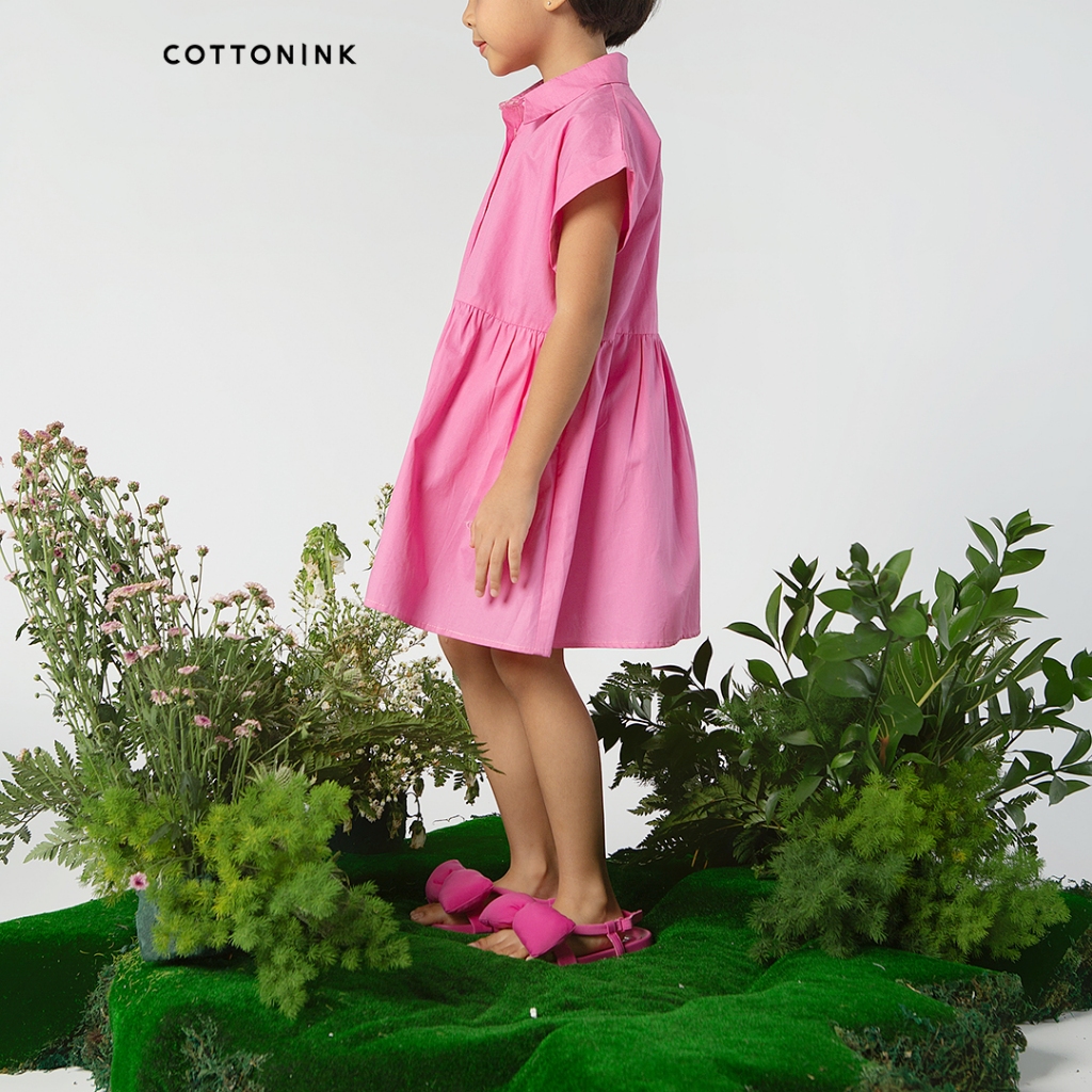 Cottonink Mini - Dress Anak Perempuan Pink Bridgers #CottoninkxNASL