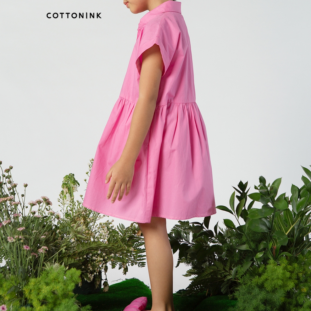 Cottonink Mini - Dress Anak Perempuan Pink Bridgers #CottoninkxNASL