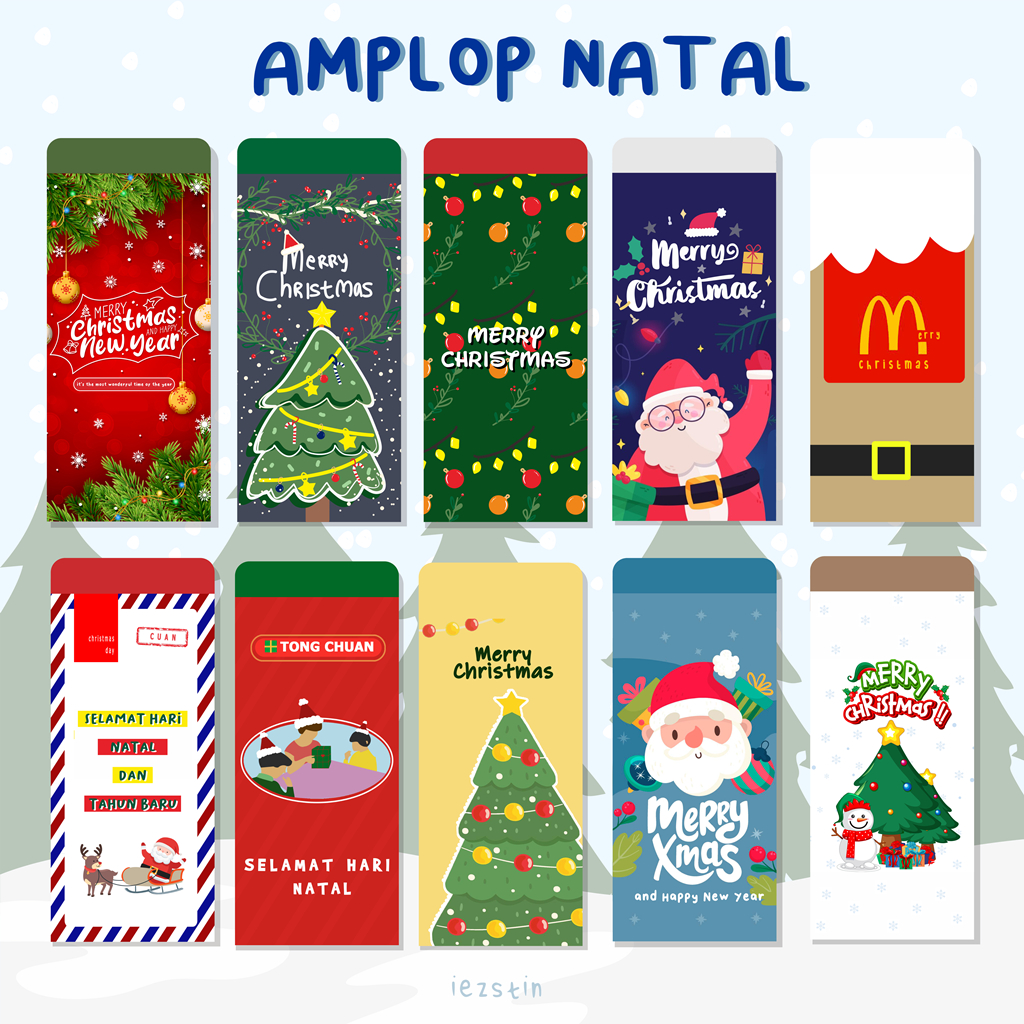 

Amplop Natal/Kartu Christmas Tahun Baru Unik (Isi 10 Amplop) - Seri Natal