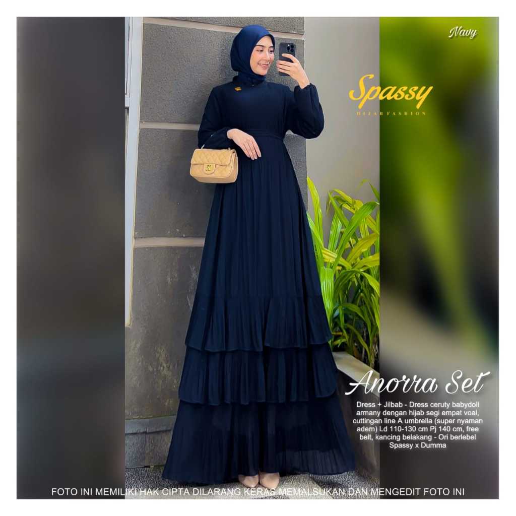 ( INCLUDE HIJAB ) ARORRA SET HIJAB DRESS GAMIS MAXY ORIGINAL BY SPASSY HIJAB FASHION ORI TERBARU 202