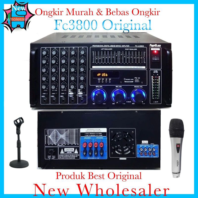 Power Amplifier karaoke live musik Fc3800 Original equaliser dan processor langsung