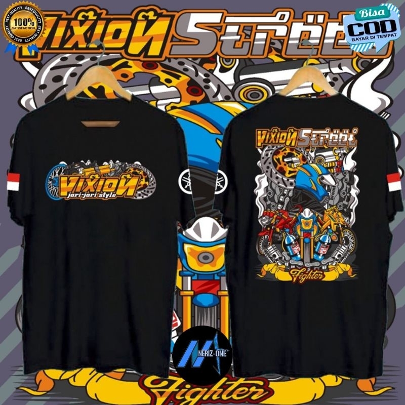 KAOS DISTRO VIXION STREET FIGHTER | TSHIRT DISTRO PREMIUM SABLON ~ BAHAN KATUN COMBED