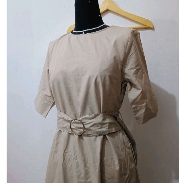 Long Dress cream putih gaun panjang casual formal ivory