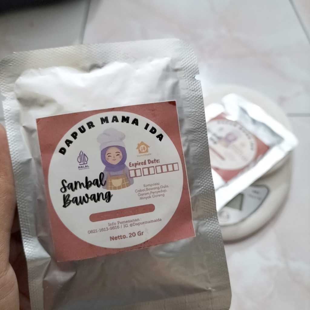 

Sambal Bawang Pedas Halal Kemasan sachet anti tumpah 20 Gram