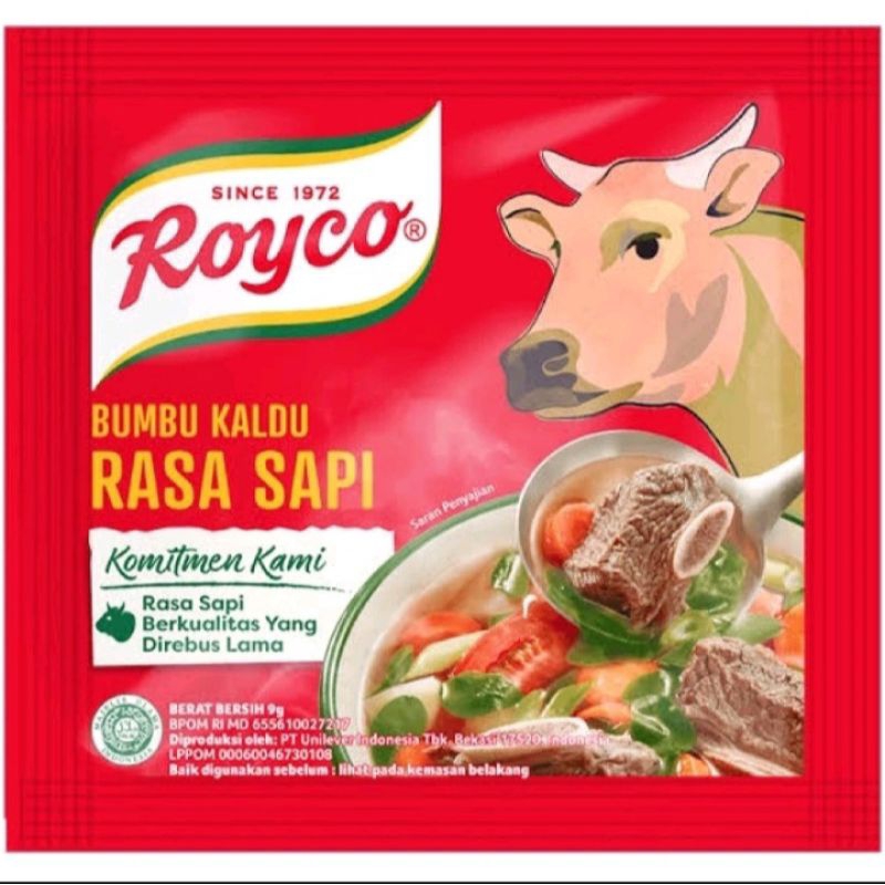 

ROYCO BUMBU PENYEDAP RASA SAPI RENCENG ISI 12 SACHET @8gr / PENYEDAP KALDU SAPI RENTENG 8GRAM