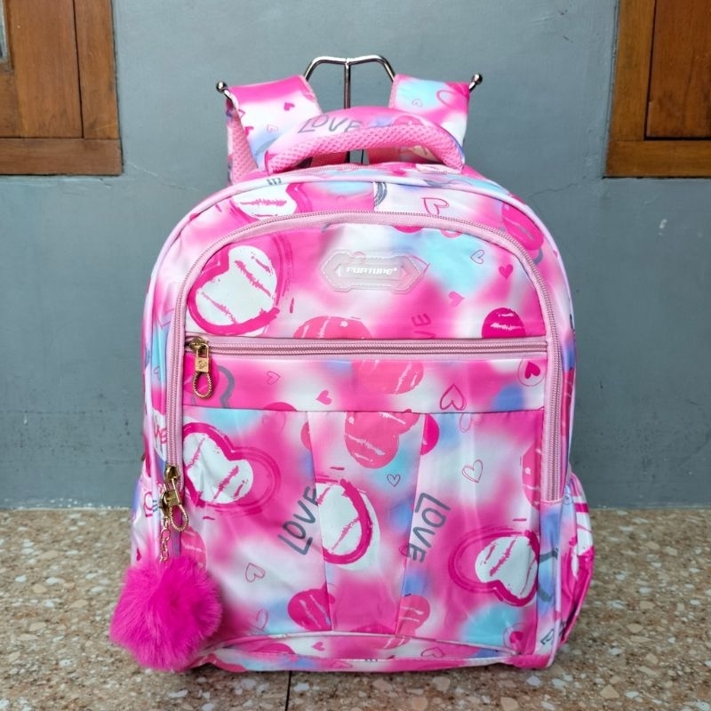 Tas ransel backpack anak sekolah cewek Fortune original amour Sd