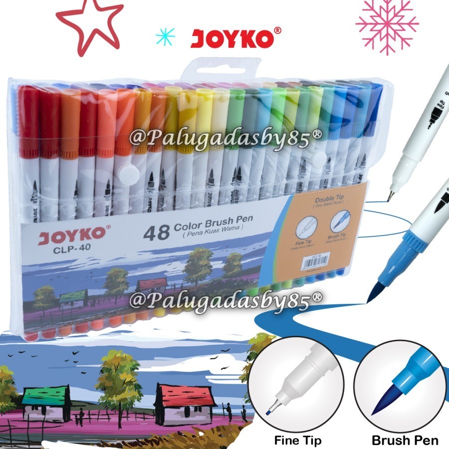 

(1 Set) Color Brush Pen JOYKO CLP-40 CLP-39 CLP-07 CLP-06 / Color Brush Pen Pena Kuas Warna Joyko / Joyko CLP