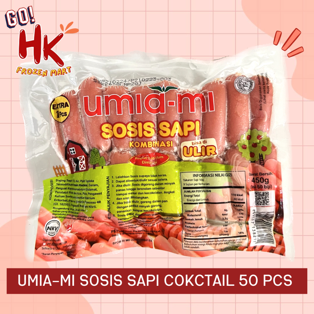 

Umiami Sosis Sapi Cocktail isi 50 pcs | sosis bakar mini umia-mi HK Frozen Mart