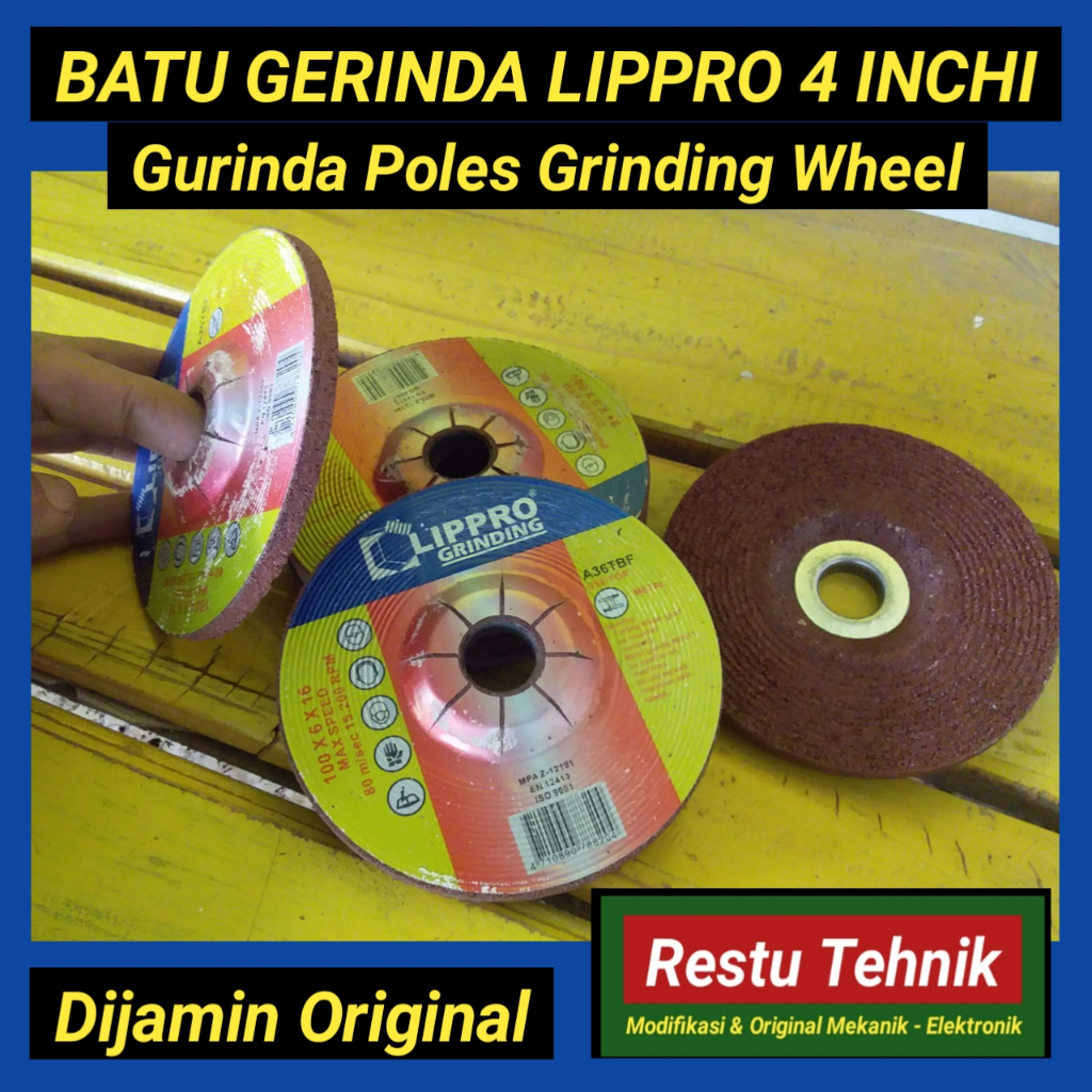 Batu Gerinda LIPPRO Slep 4 Inch Gurinda Poles Grinding Wheel