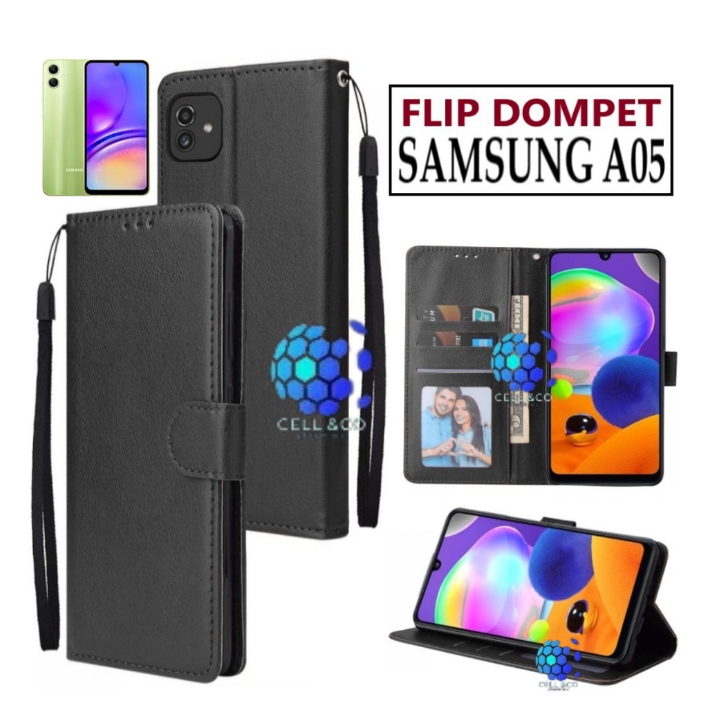 CASE SAMSUNG A05 FLIP LEATHER WALLET PREMIUM FLIP CASE BUKA TUTUP KESING HP CASING FLIP CASE SAMSUNG