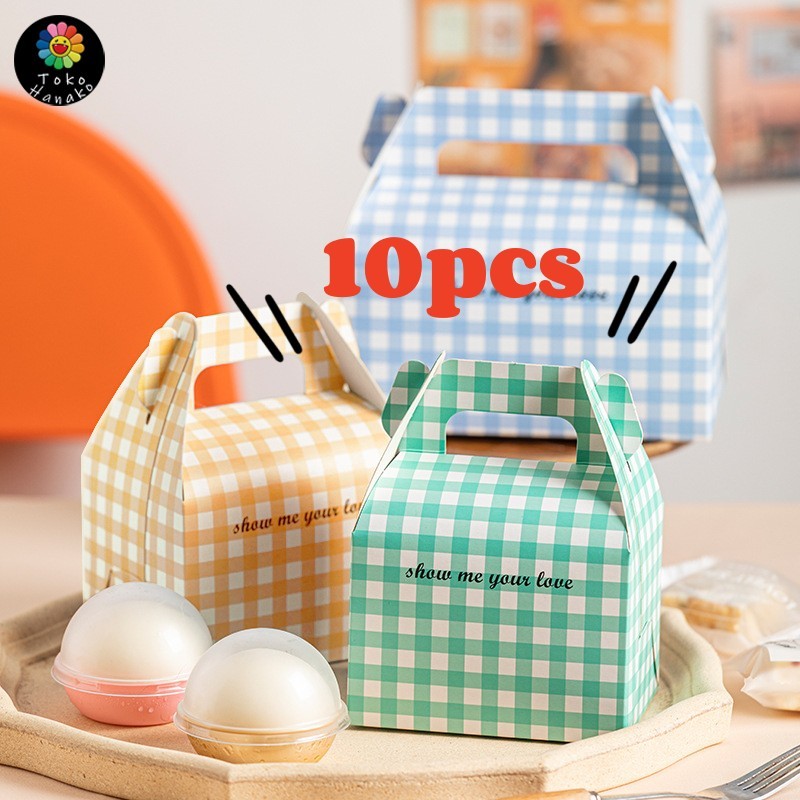 

10pcs/Set Gable Box Dus Kue / Snack Roti Cake / Dus Tenteng /Kado Souvenir Hamper