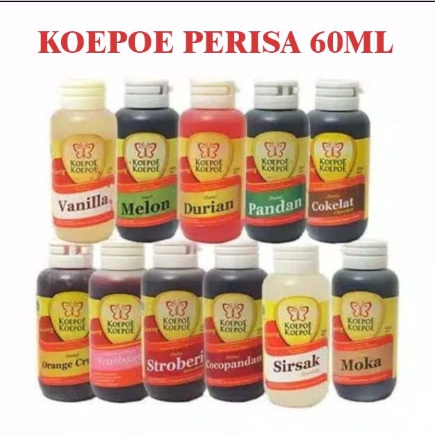 

Koepoe perisa 60ml / koepoe essence 60ml / perisa coklat koepoe 60ml / perisa pisang ambon koepoe 60ml / perisa melon koepoe 60ml / perisa mocca koepoe 60ml / perisa orange crush koepoe 60ml