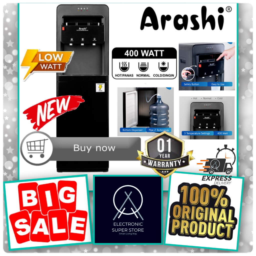 DISPENSER ARASHI ABD04C ABD 04C GALON BAWAH SUPER LOW WATT ELECTRIC COOLING ARASHI DISPENSER BOTTOM 
