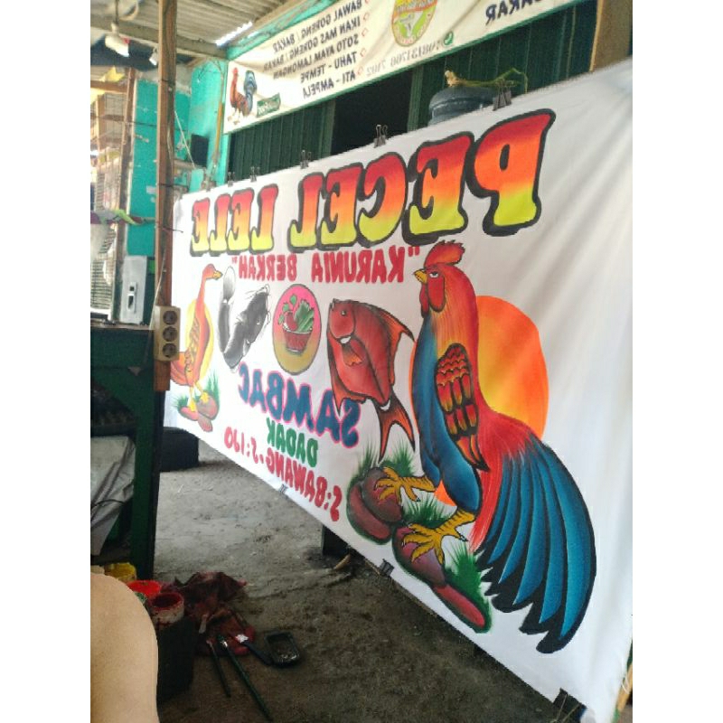SPANDUK PECEL LELE/SEAFOOD LUKIS ASLI LAMONGAN