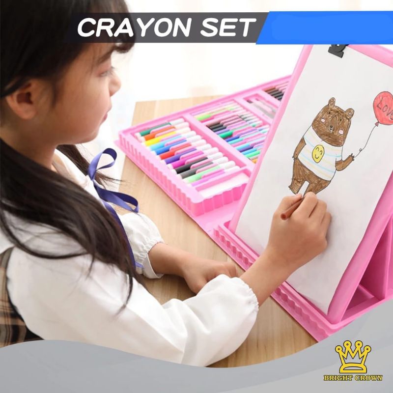 

HJK Crayon Pensil Warna / Bright Crown Pensil Warna Crayon Set Isi 150pcs/ Set Crayon Warna Untuk