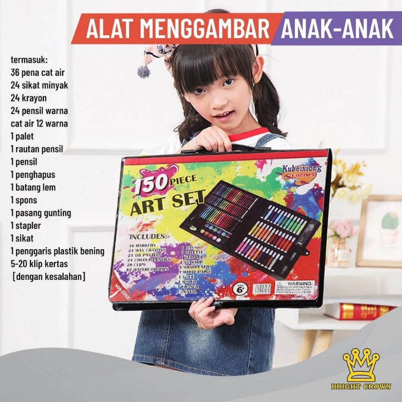 

YUH Crayon Pensil Warna / Brht Crown Pensil Warna Crayon Set Isi 150pcs/ Set Crayon Warna Untuk