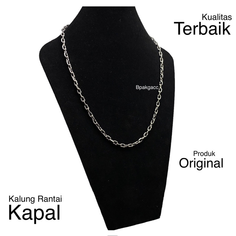 Kalung rantai pria anti karat / Kalung rantai panjang besar besi putih asli Titanium Monel / Kalung 