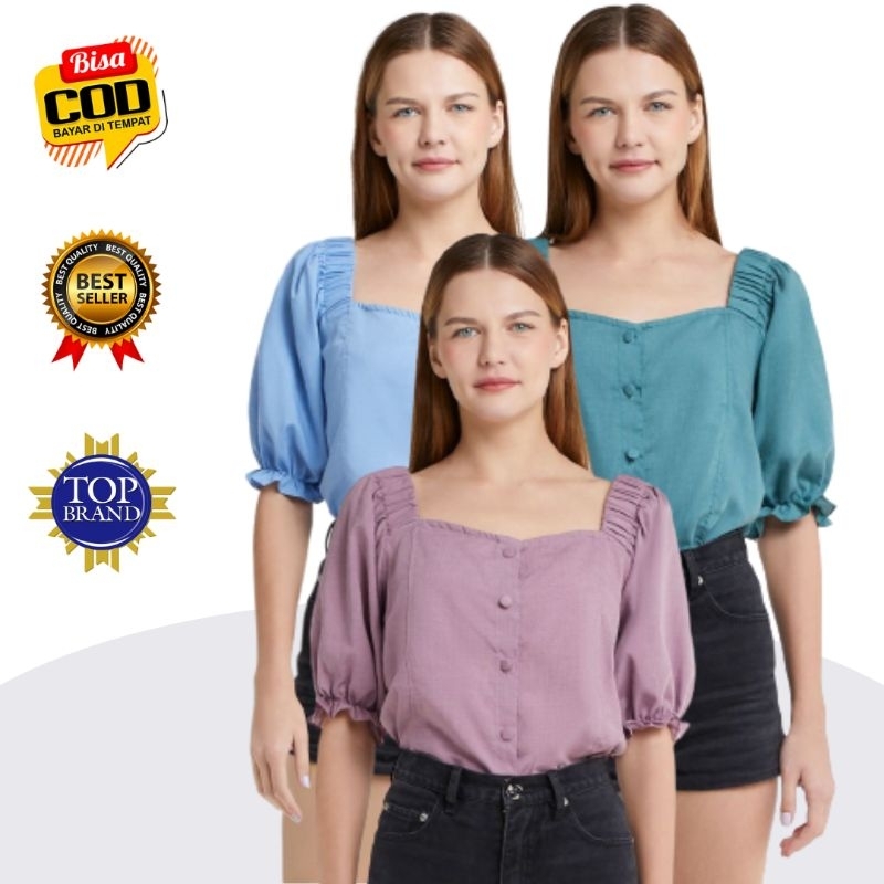 Aitentica Blouse Wanita Bluse Cewek Blus Perempuan Remaja Kasual Casual Dewasa Kekiinian