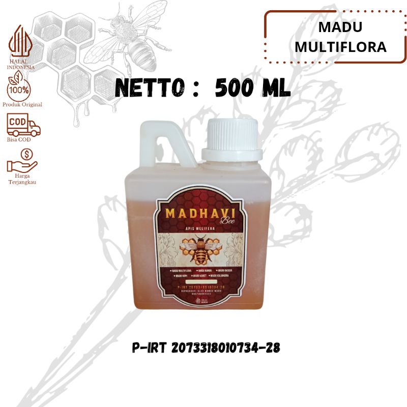 

MADU MULTIFLORA 500 ML (½Kg) // MADU MADHAVI