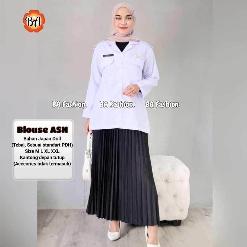Blouse Kemeja PDH Putih ASN wanita #asn