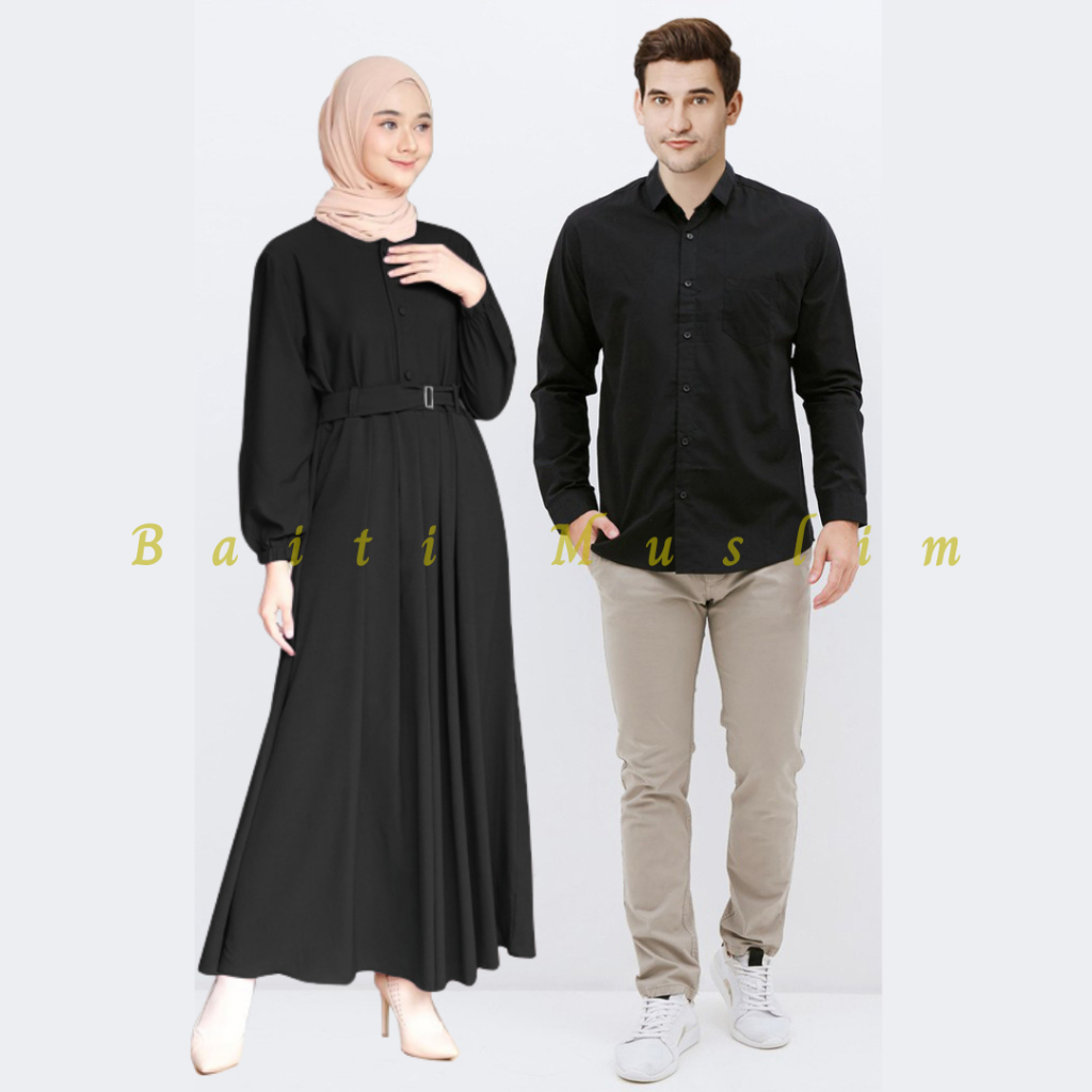Baju Couple Pasangan Hitam Baju Lebaran Couple Gamis Couple Pasangan By Baiti Muslim