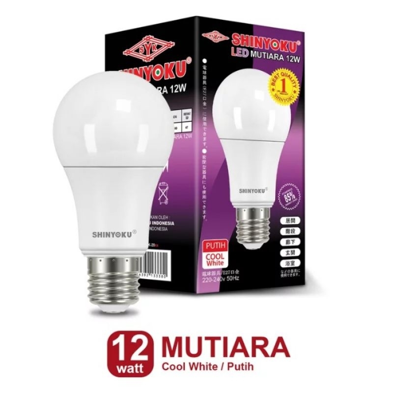 Lampu Led Mutiara 12W Shinyoku (Garansi Resmi 1 Tahun) / Led Shinyoku 12 Watt / Led Mutiara 12w