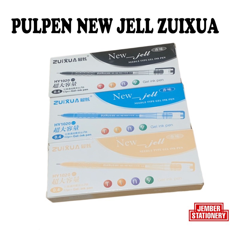 

Promo 2.2 (12pcs) Bolpen New Jell Hitam Biru Merah / gel ink pen zuixua apple