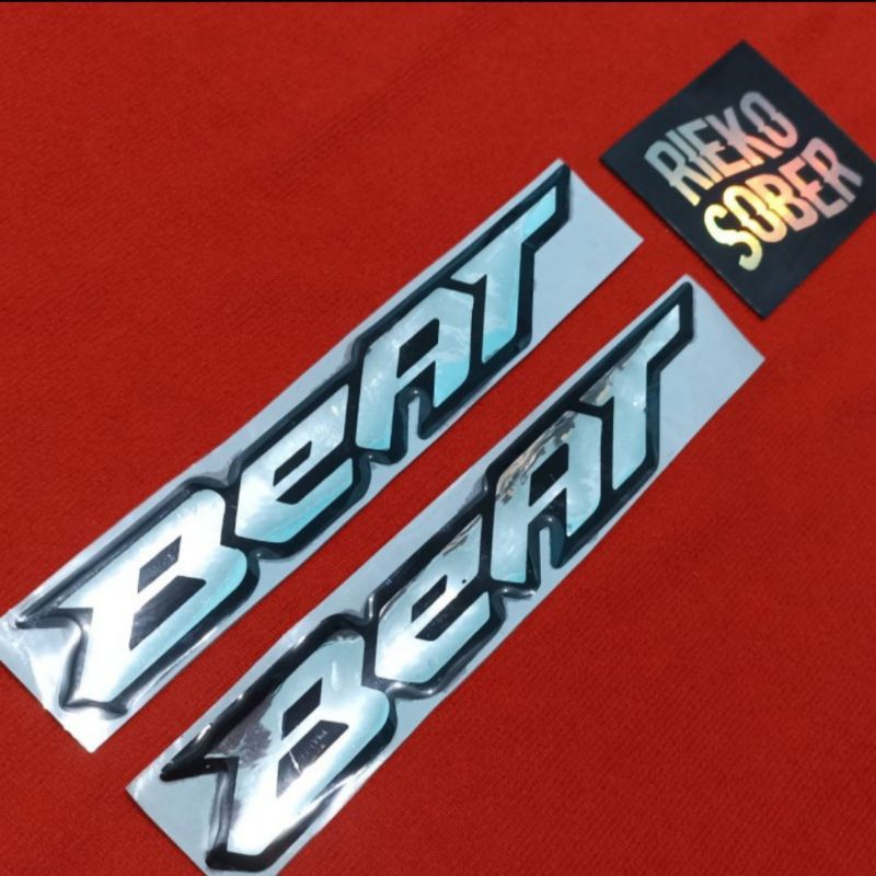 Stiker Logo Beat Resin Timbul Warna Chrome