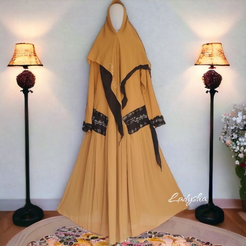 SET SYARI COKLAT CERUTY BABYDOLL PREMIUM