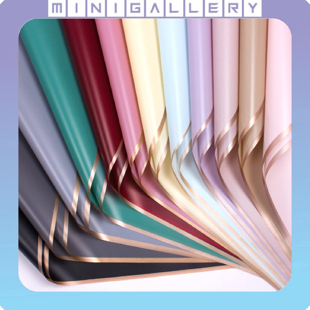 

(TERBARU) 20 LEMBAR Flower Wrapping Paper Varian List Gold Emas Kertas Buket Bunga Cellophane Florist goldline