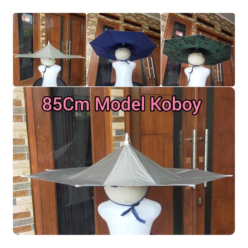 Payung Topi Besar / Payung Mancing / Payung Kepala Ukuran Besar Model Koboy Diameter 85Cm