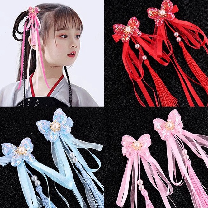 YRRZ4896 TEBUS MURAH  Antik Jepit Rambut Anak Super Peri Rumbai/perhiasan Hanfu aksesoris klip