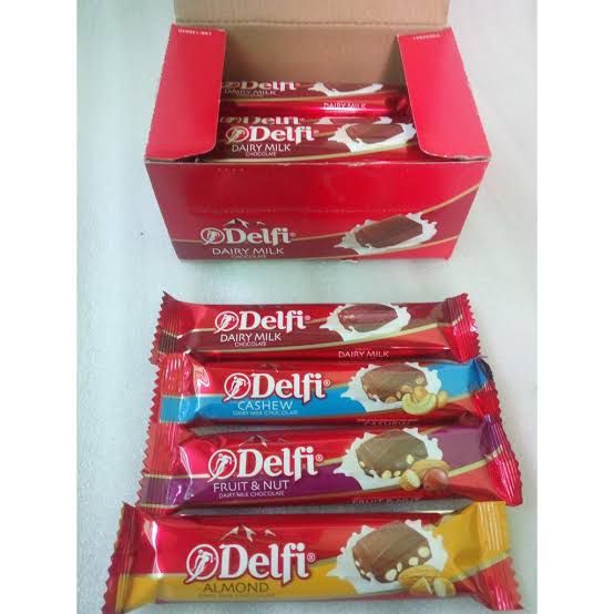 

DELFI BAR DAIRY MILK 25 GRAM / COKELAT MEDE - ALMOND - FRUIT NUT - DAIRY MILK