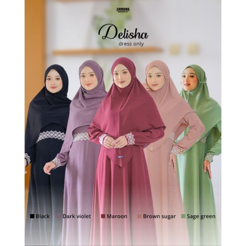 Moslem Ori Gamis Busui Friendly Polos Crinkle Airflow Premium Anti Kusut Delisha Dress By Zahrana In
