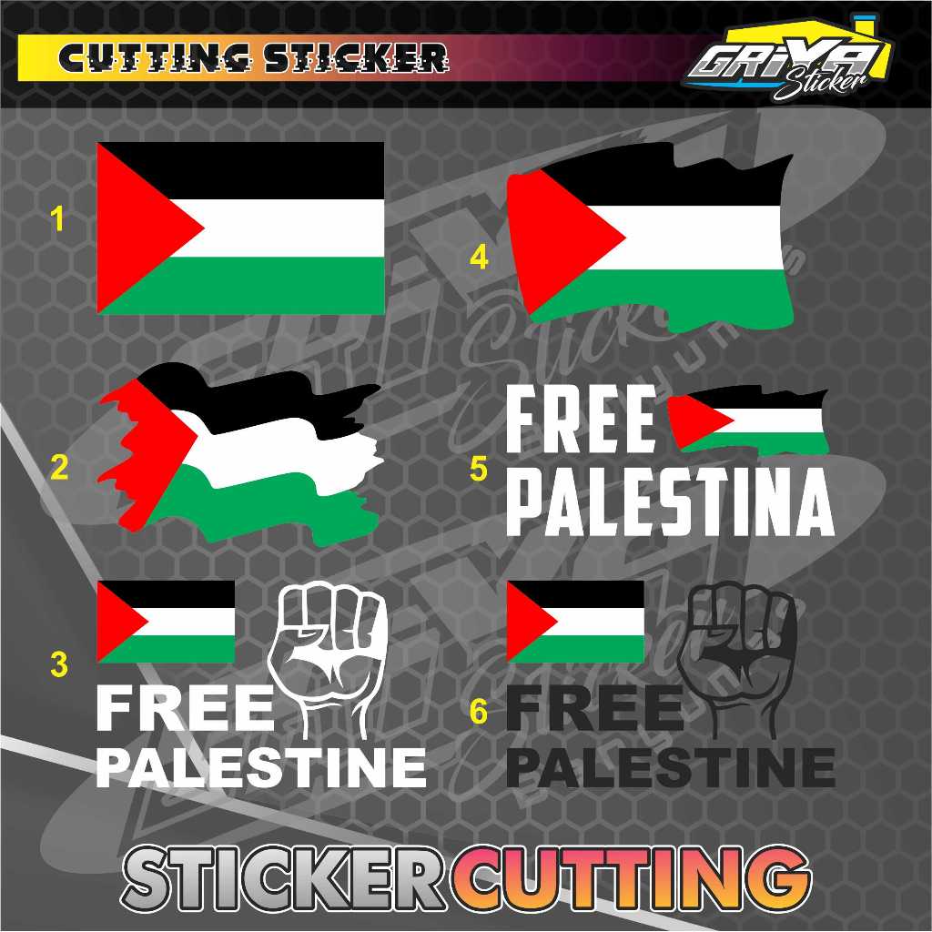 sticker cutting - stiker FREE PALESTINE stiker PALESTINA motor mobil
