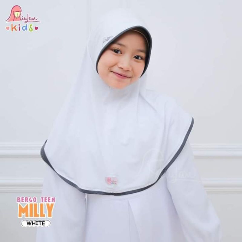 JILBAB HIJAB KERUDUNG ANAK SEKOLAH BERGO MILLY TEEN MIULAN