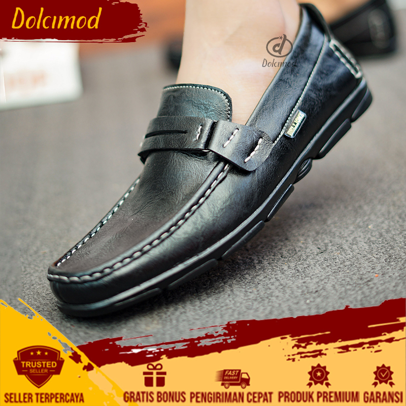 DLCMD x ESPER - Sepatu Kulit Asli Pria Pantofel Slip On Loafers Acara Resmi Formal Kerja Kondangan N