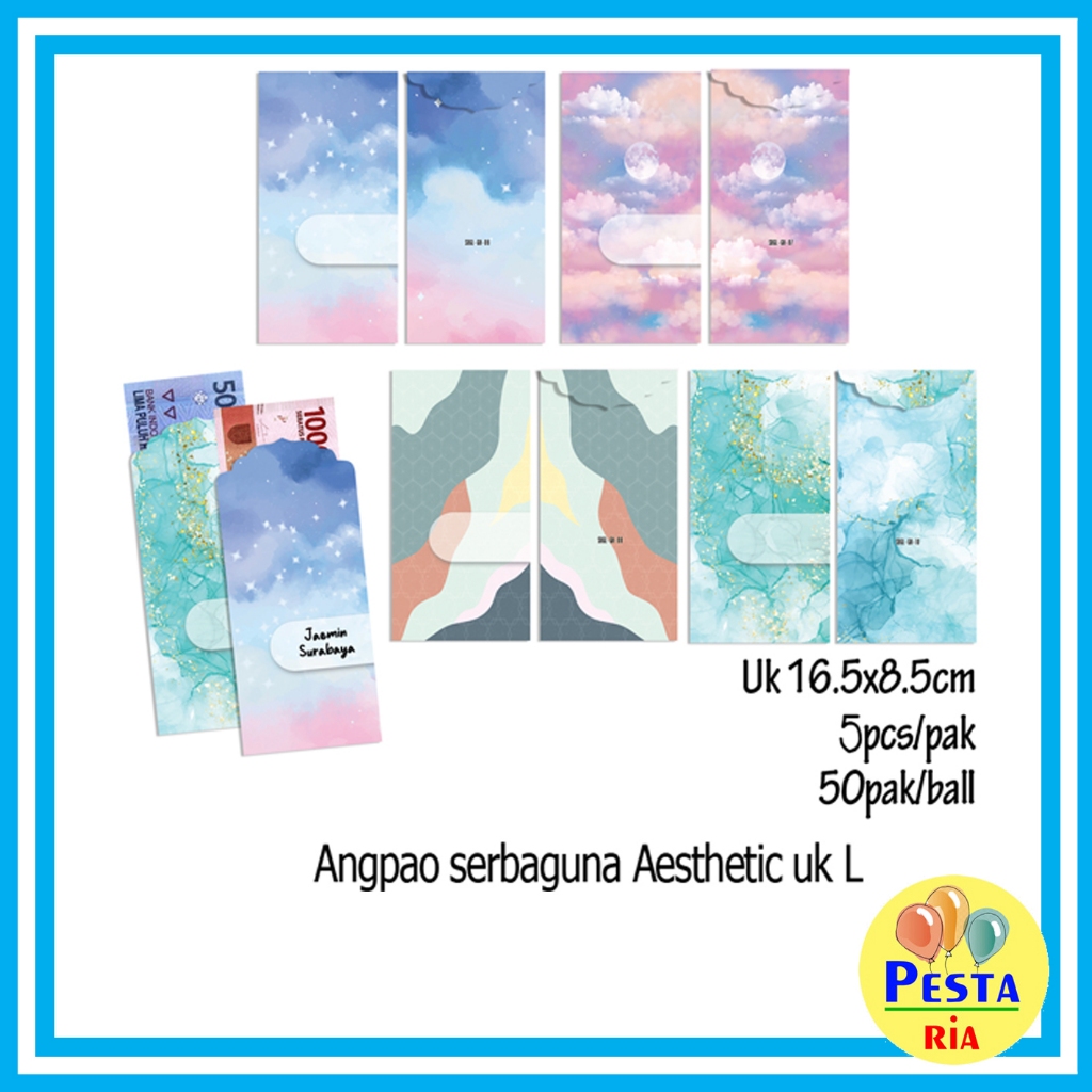 

Murah!! (1Pak isi 5pcs) Angpao Serbaguna Uk L Motif Aesthetic, angpao ultah, angpao wedding, amplop wedding, amplop lebaran