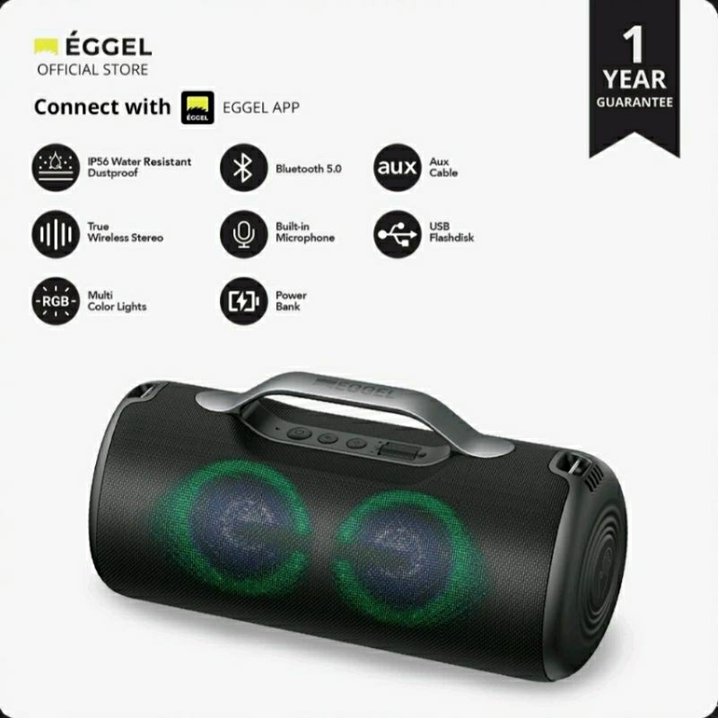 EGGEL Elite XL 2/ XL2 Original Waterproof Bluetooth Speaker with RGB Light