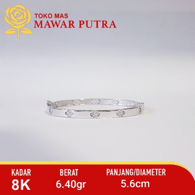 Gelang oval Emas putih Lestari Gold 375 - 8K