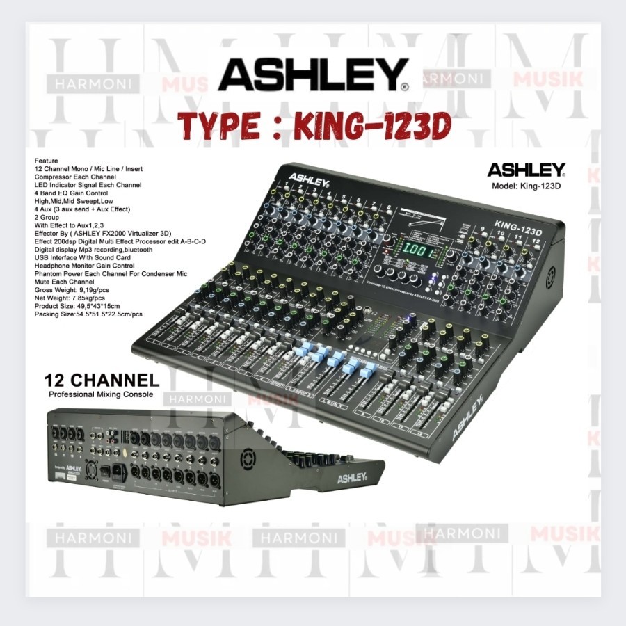 ASHLEY KING123D - Mixer ASHLEY KING-123D - Mixer 12 Channel ASHLEY