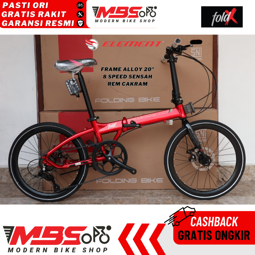SEPEDA LIPAT ELEMENT FOLDX 20 INCH DEWASA ALLOY 8 SPEED
