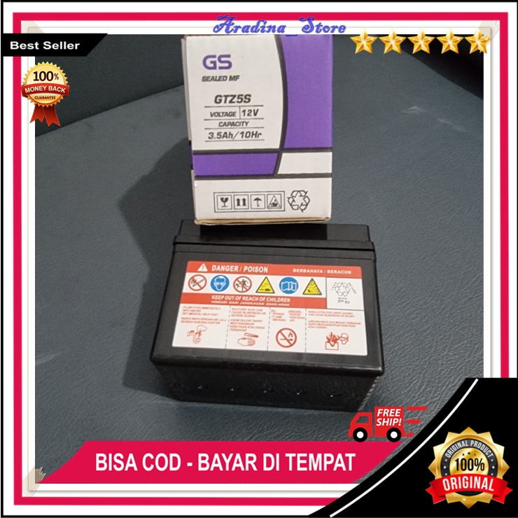 Accu Kering Motor Astra Scoopy Spacy MF Original Aki Astra GS GTZ5s High Quality ORI PROMO